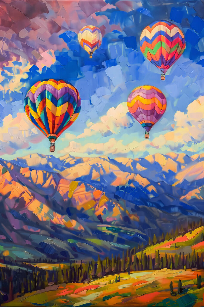 Group of hot air balloons in the sky Group of hot air balloons in the sky