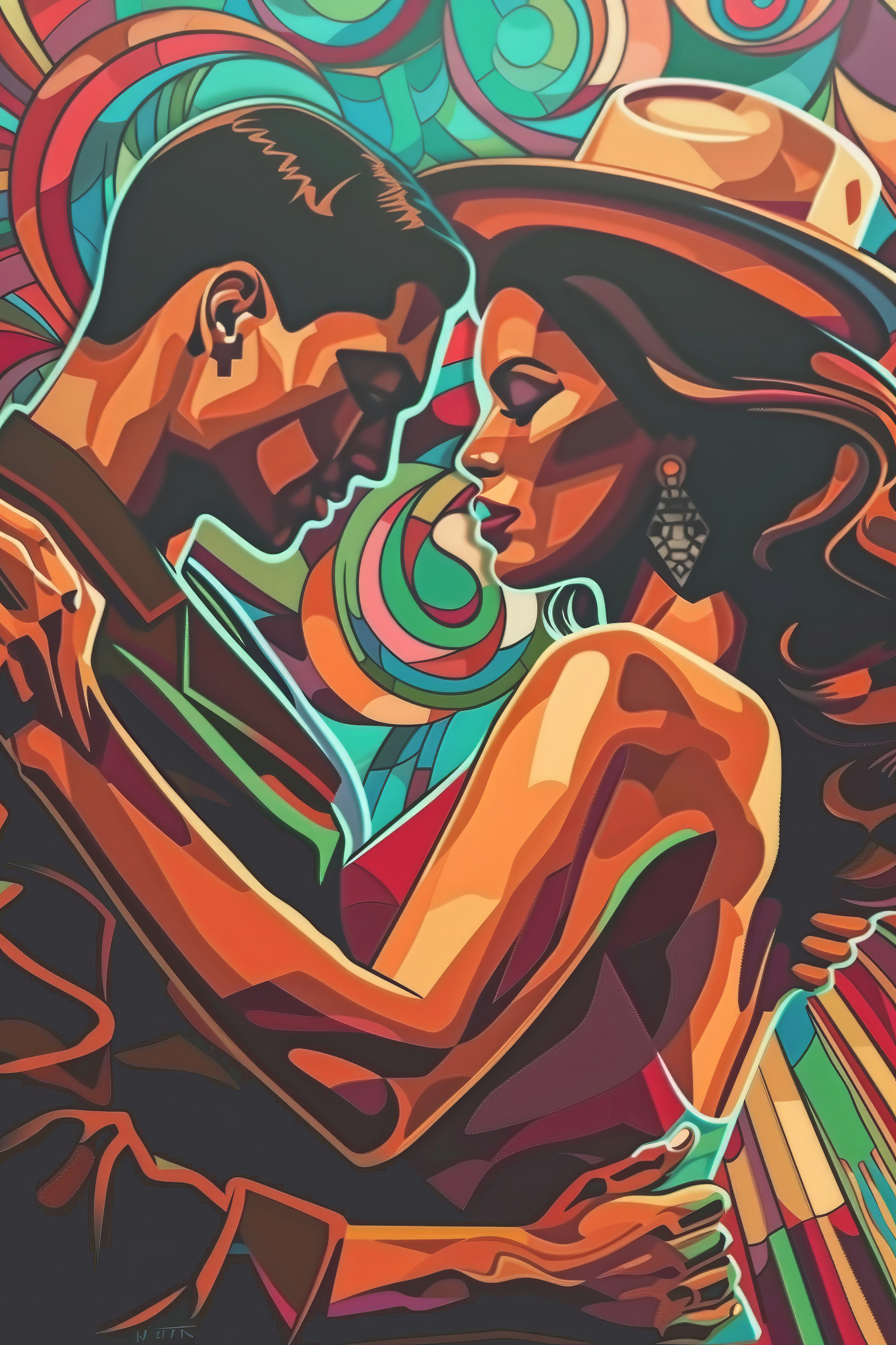 Man and woman dancing