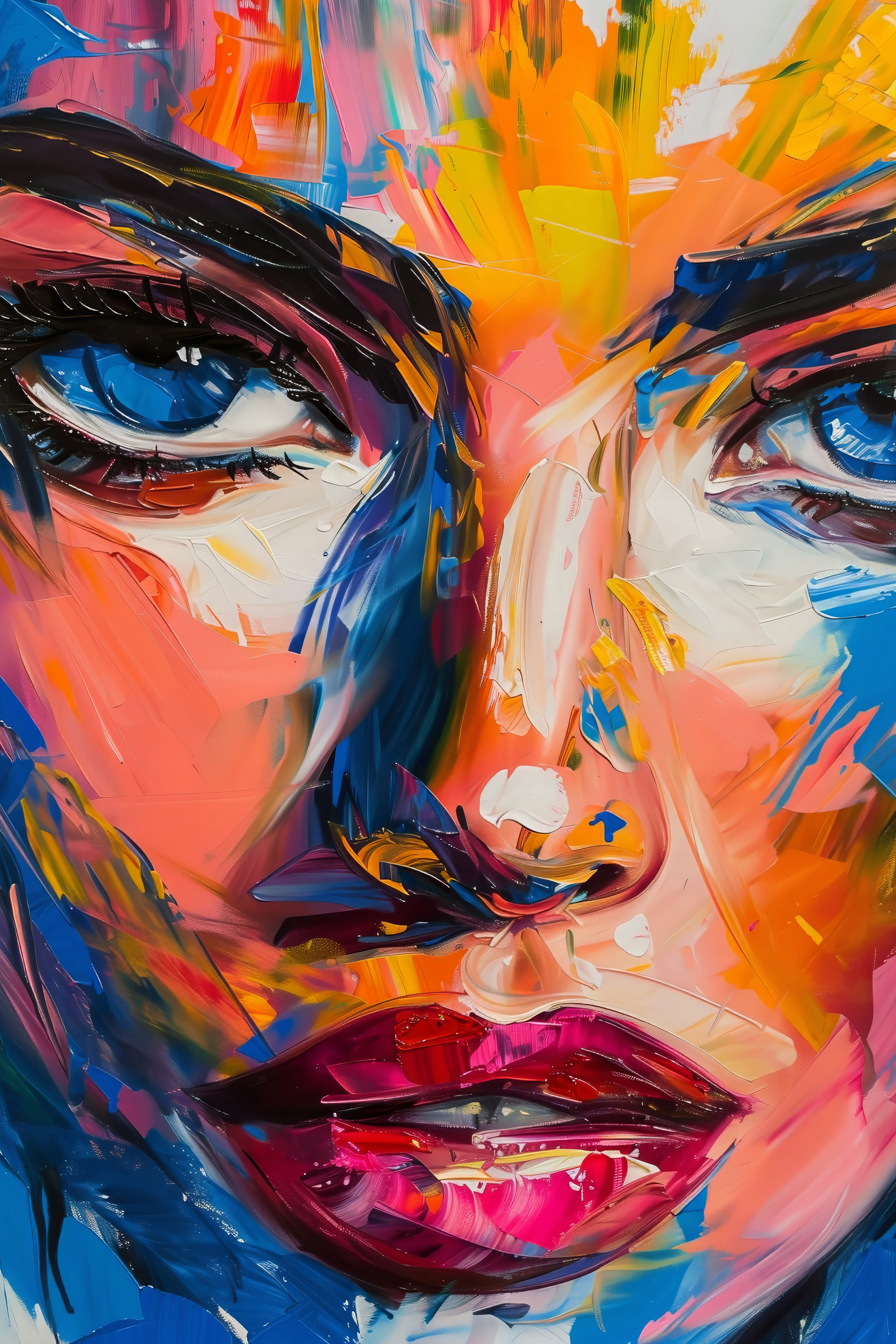 Painting of a woman's face Painting of a woman's face
