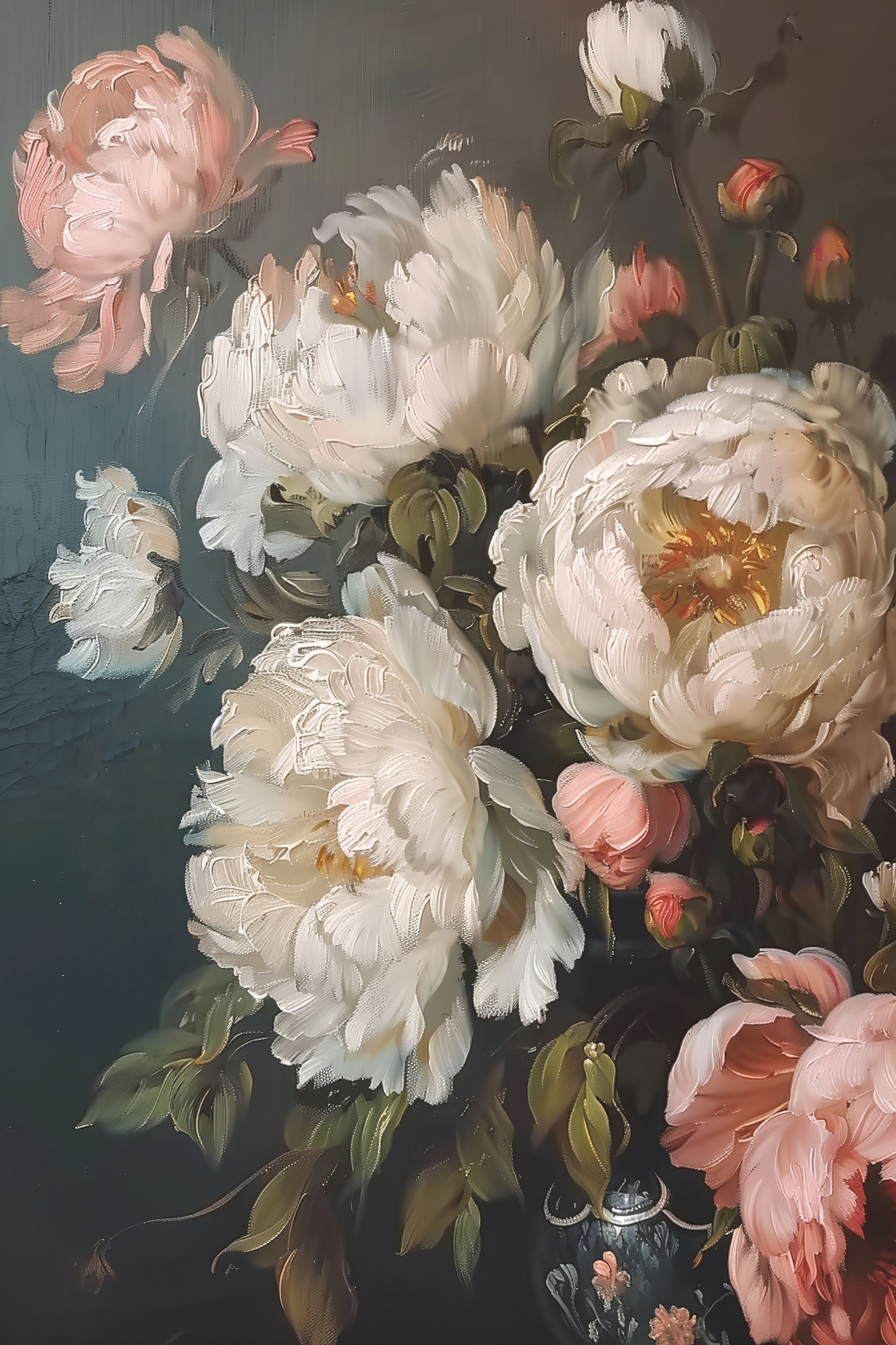 Painting of white and pink flowers Painting of white and pink flowers