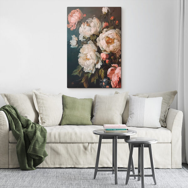 Painting of white and pink flowers Painting of white and pink flowers