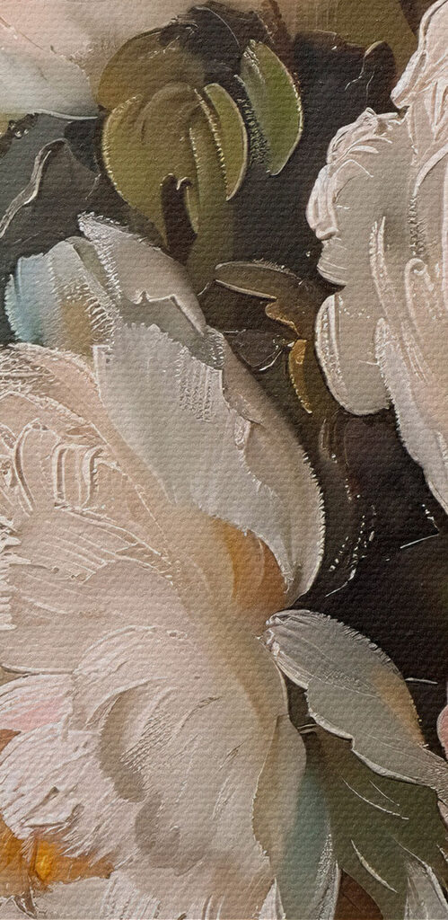 Painting of white and pink flowers Painting of white and pink flowers