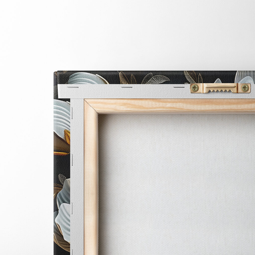 Wallpaper with flowers and leaves