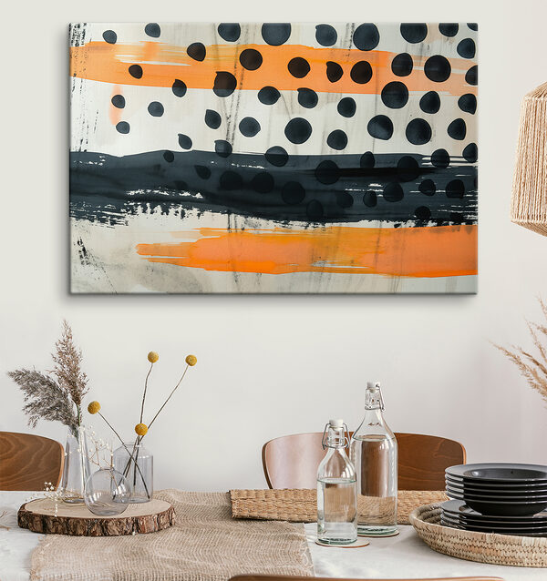 Pintura negra y naranja sobre una superficie blanca Cuadros Pintura negra y naranja sobre una superficie blanca