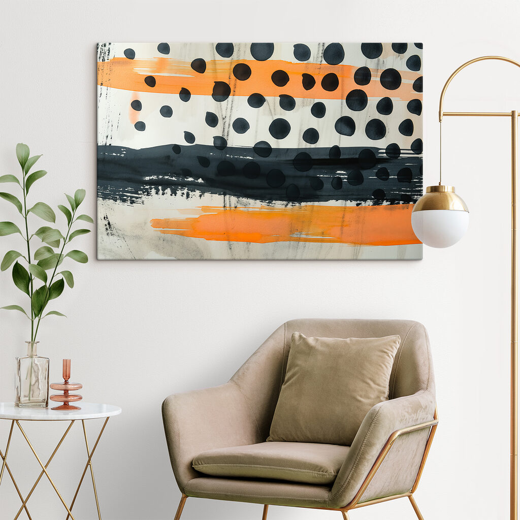 Black and orange paint on a white surface Black and orange paint on a white surface