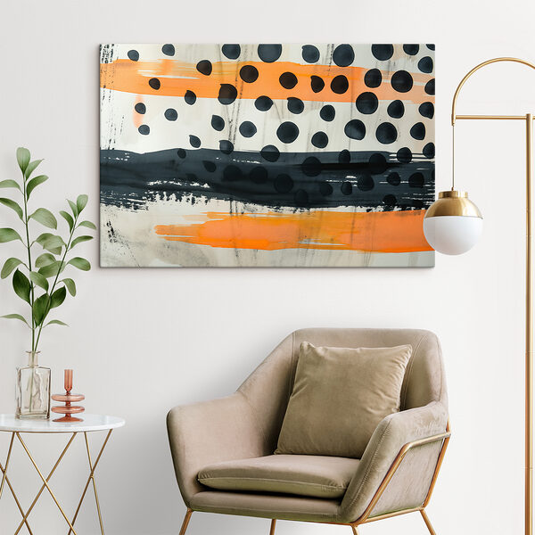 Black and orange paint on a white surface Black and orange paint on a white surface