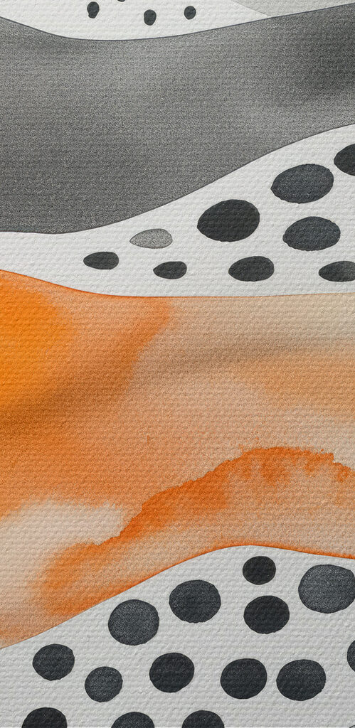 Watercolor painting of waves and dots Watercolor painting of waves and dots