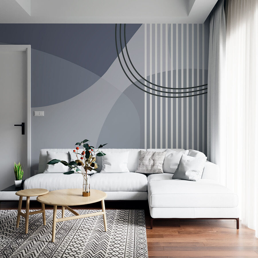 Fondo gris y blanco con círculos y líneas negras