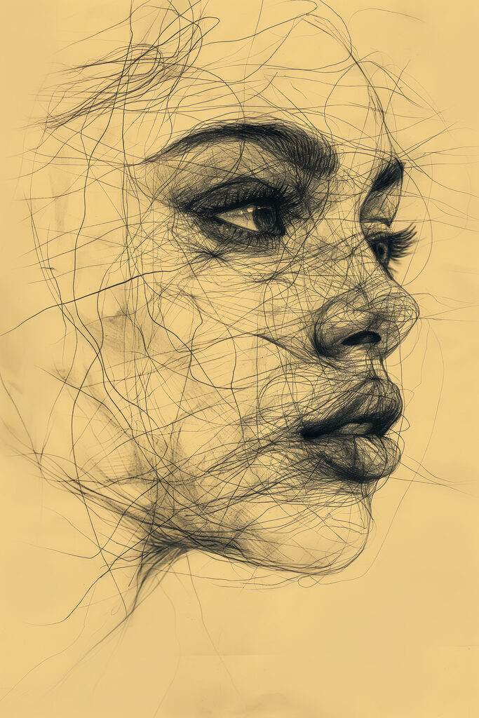 Drawing of a woman's face Drawing of a woman's face