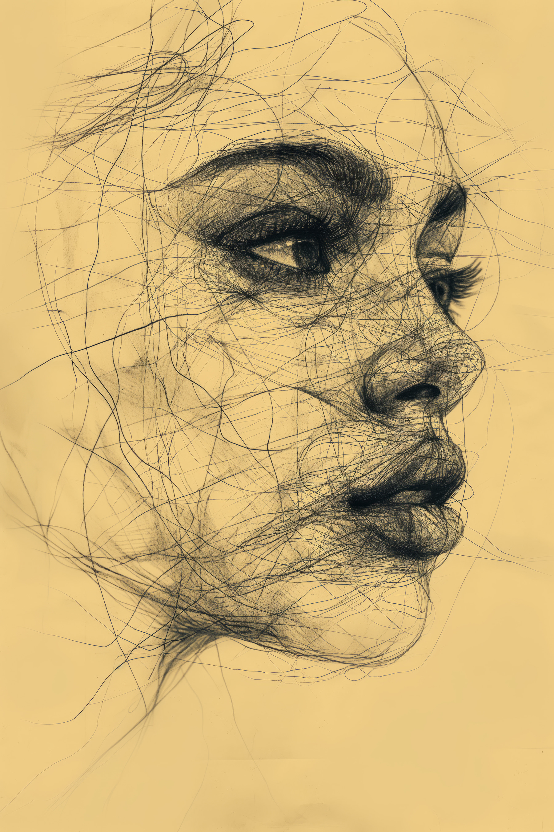 Drawing of a woman's face Drawing of a woman's face