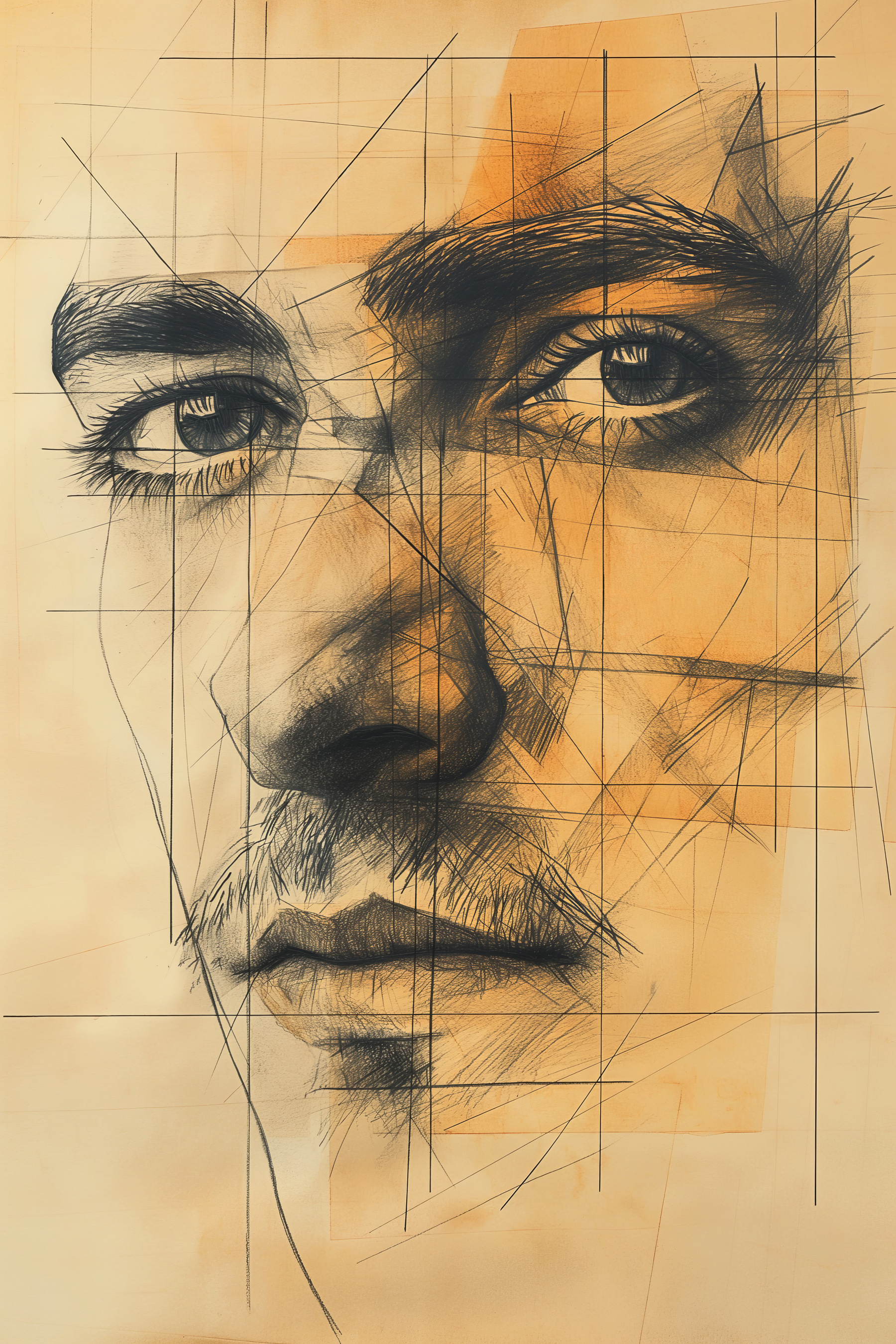 Drawing of a man's face Drawing of a man's face