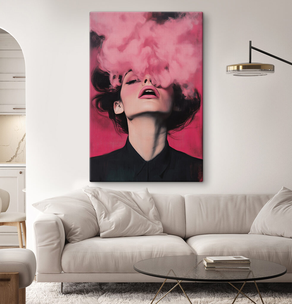 Woman with smoke coming out of her face Woman with smoke coming out of her face