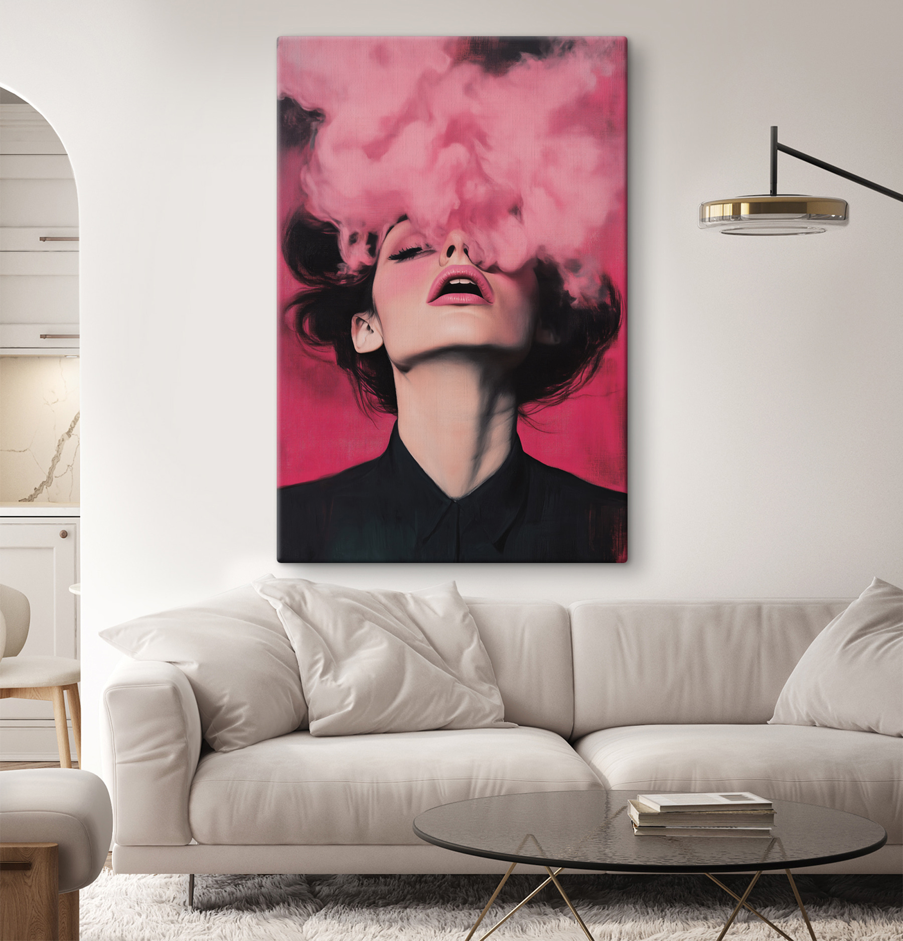 Woman with smoke coming out of her face Woman with smoke coming out of her face