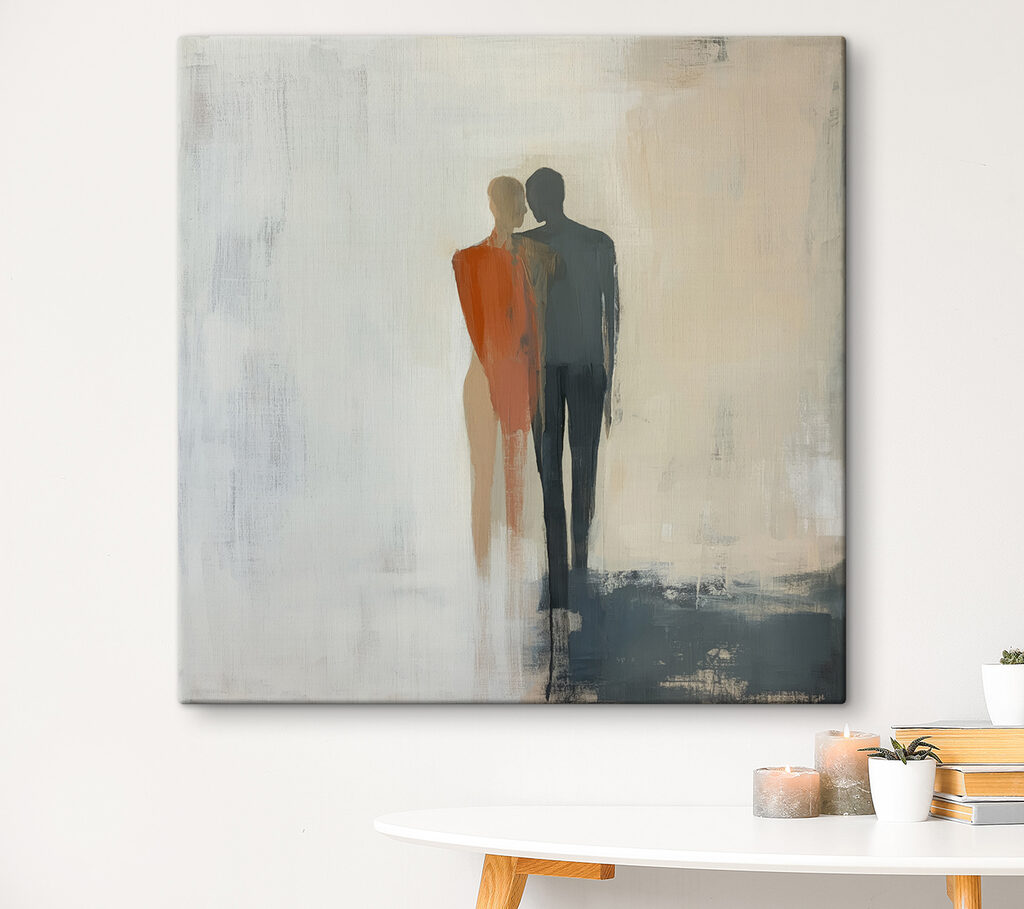 Painting of a couple of people Painting of a couple of people