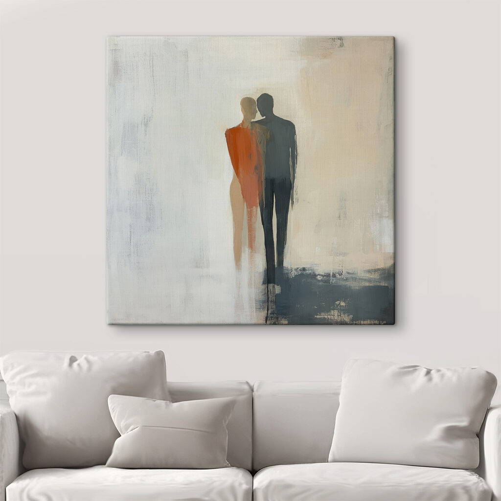 Painting of a couple of people Painting of a couple of people