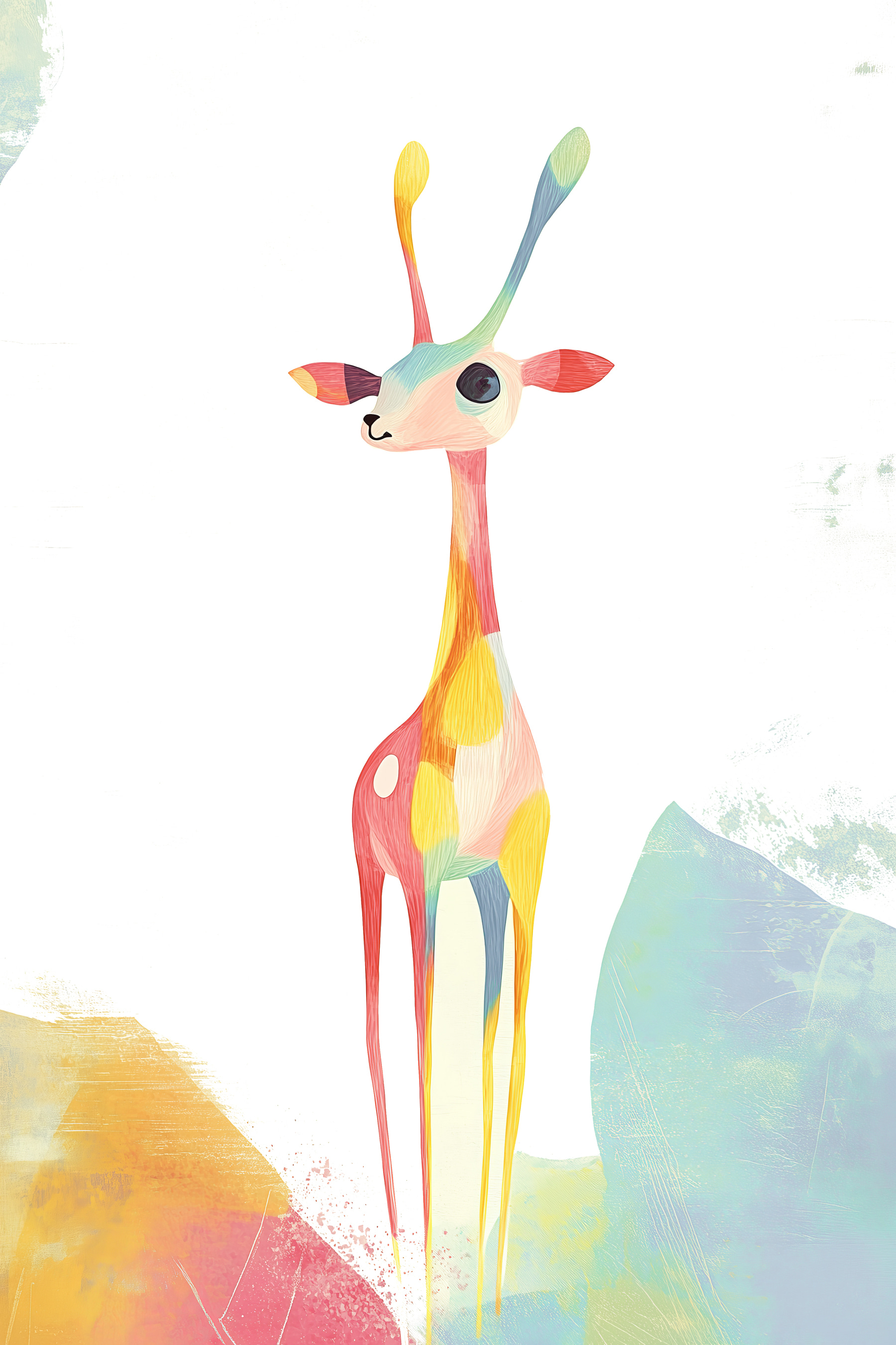 Cartoon giraffe with long horns Cartoon giraffe with long horns
