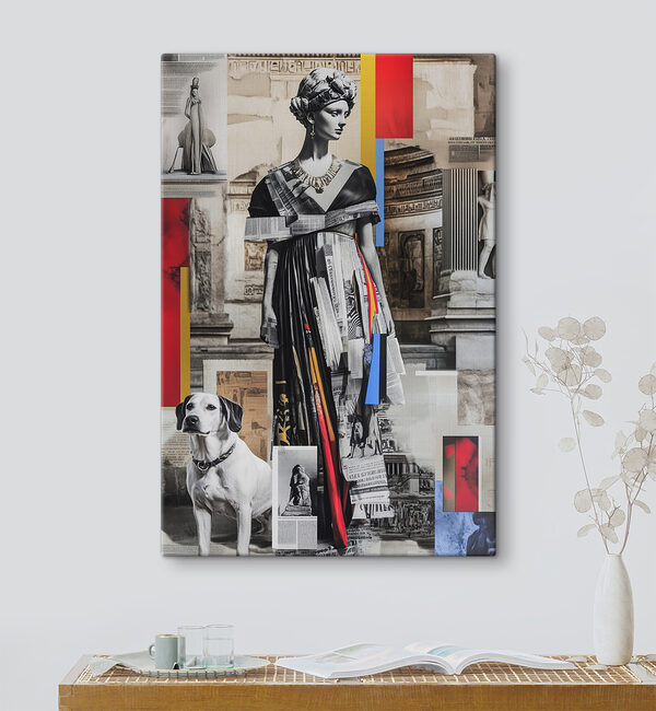 Cuadros Un perro sentado junto a una mujer con un vestido (SKU: s39916) Cuadros Cuadros Un perro sentado junto a una mujer con un vestido (SKU: s39916)