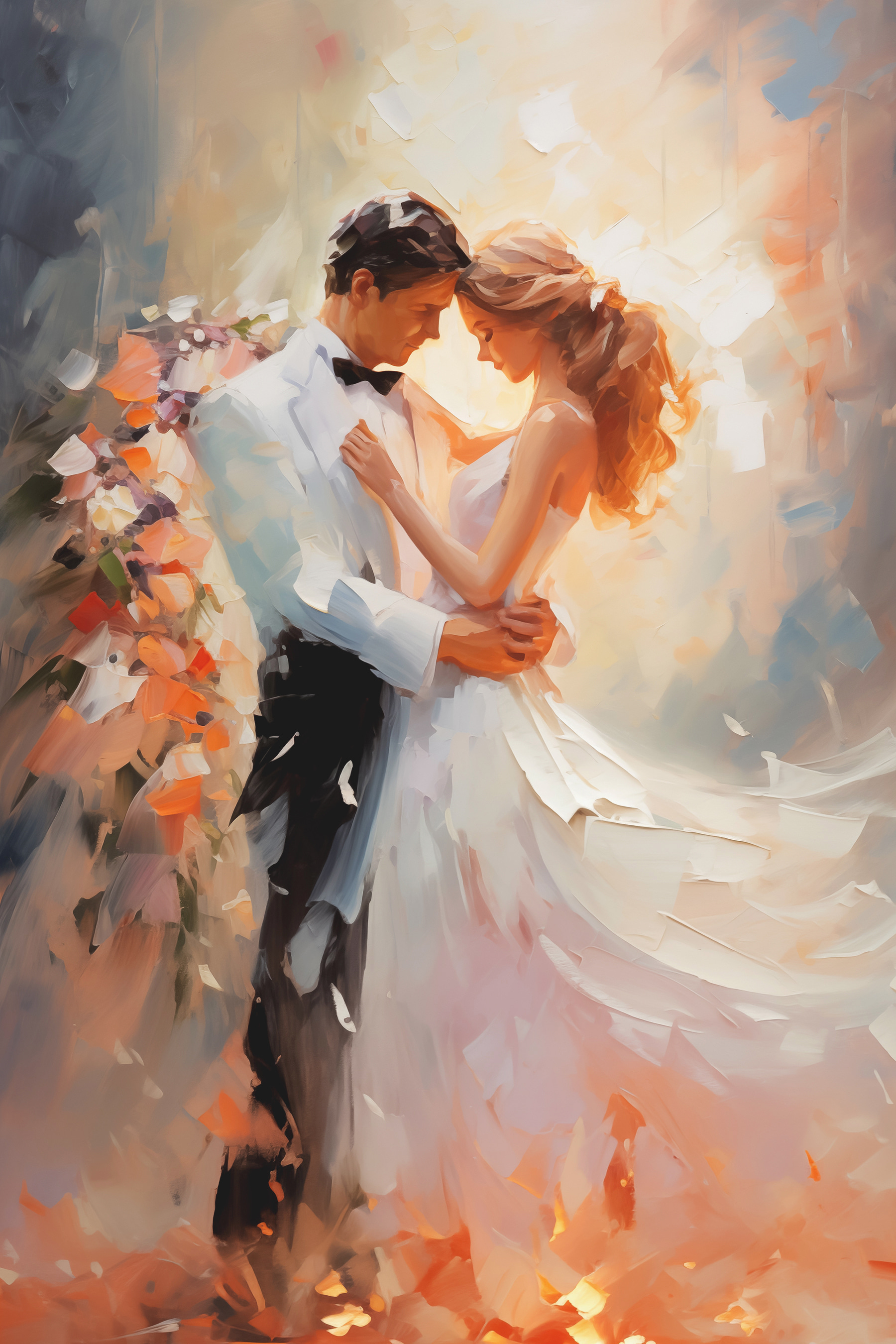 Painting of a man and woman dancing Painting of a man and woman dancing