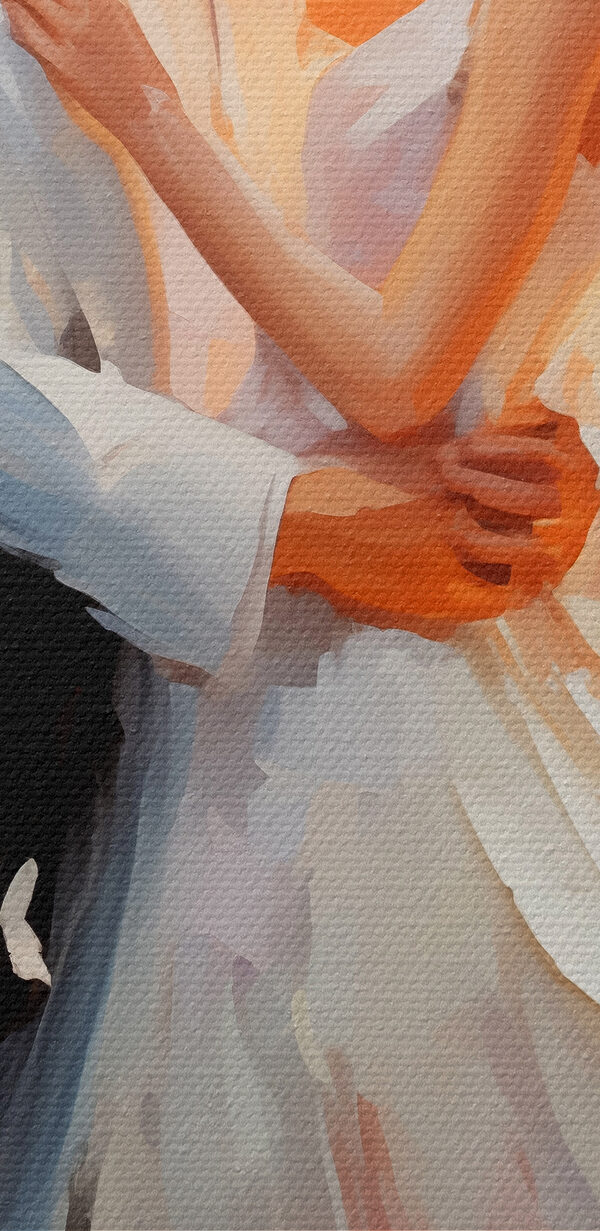 Painting of a man and woman dancing Painting of a man and woman dancing