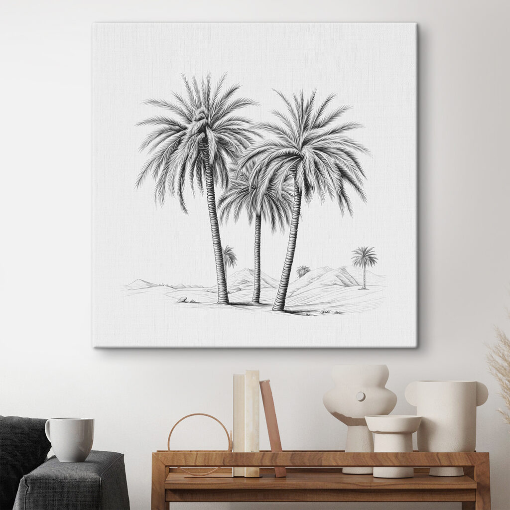 Group of palm trees in a desert Group of palm trees in a desert
