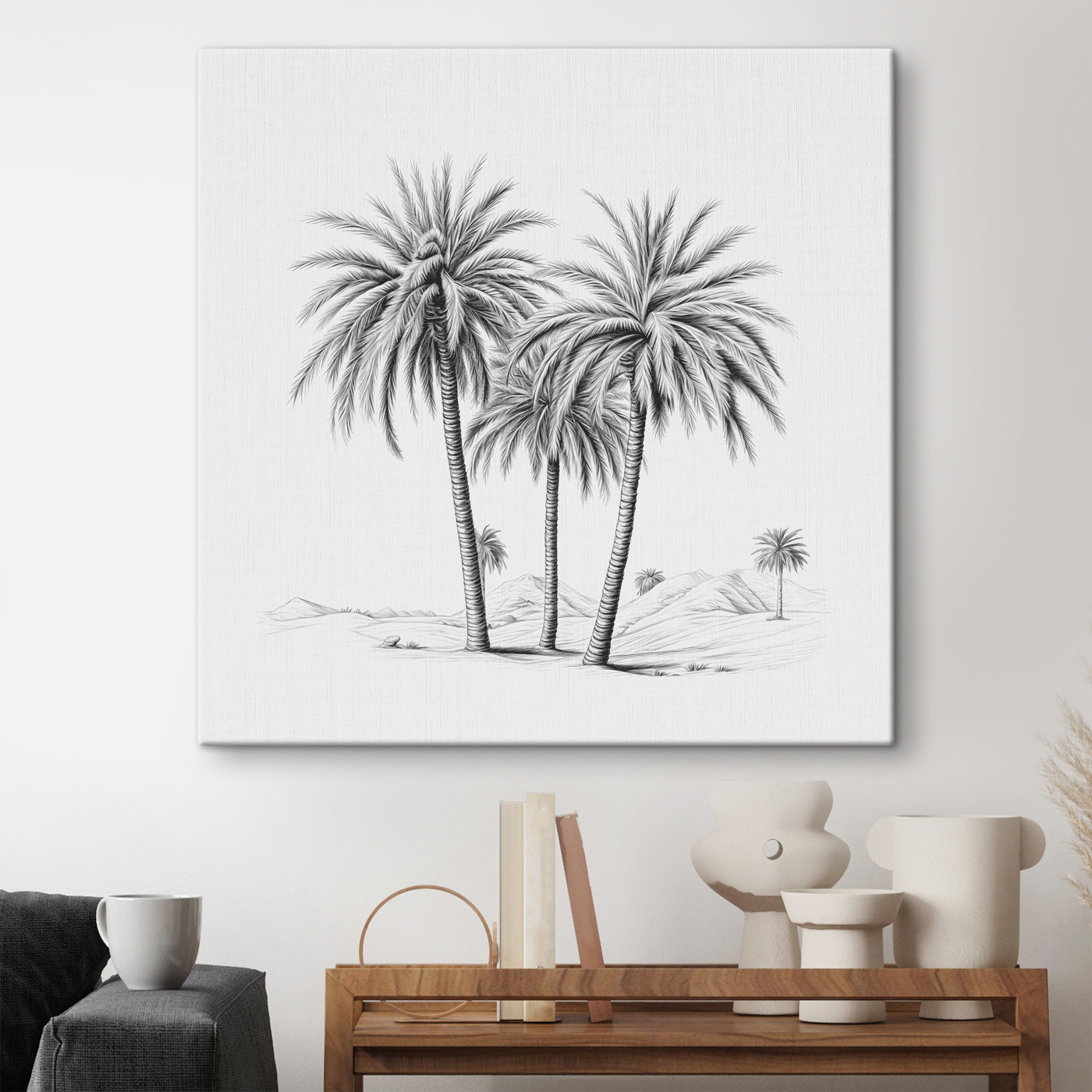 Group of palm trees in a desert Group of palm trees in a desert