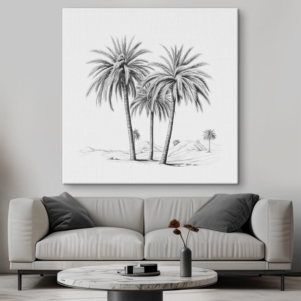 Group of palm trees in a desert Group of palm trees in a desert