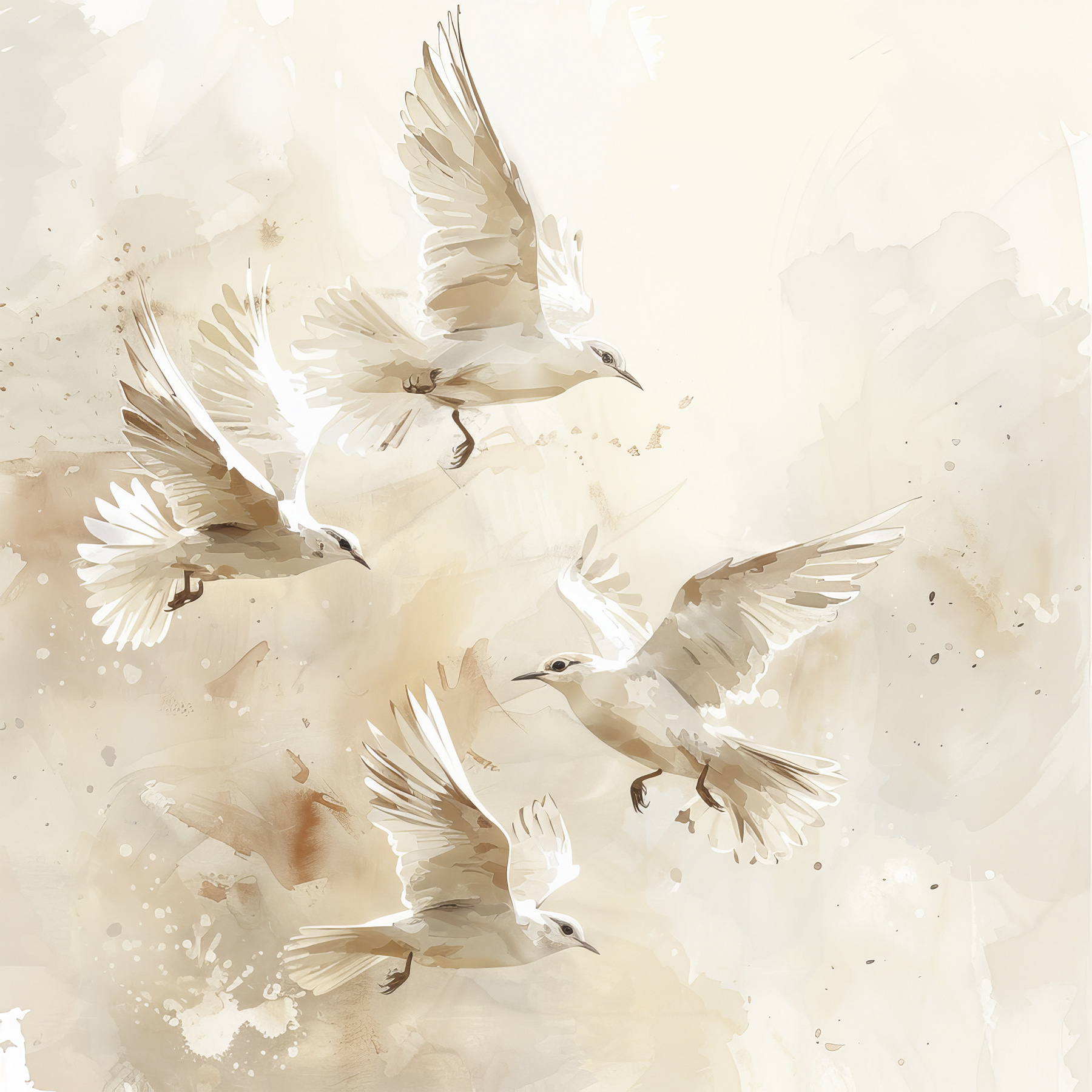 Group of white birds flying Group of white birds flying