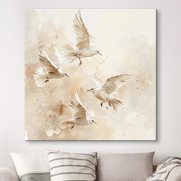 Cuadros Cuadros Grupo de aves blancas volando (SKU: s39973)