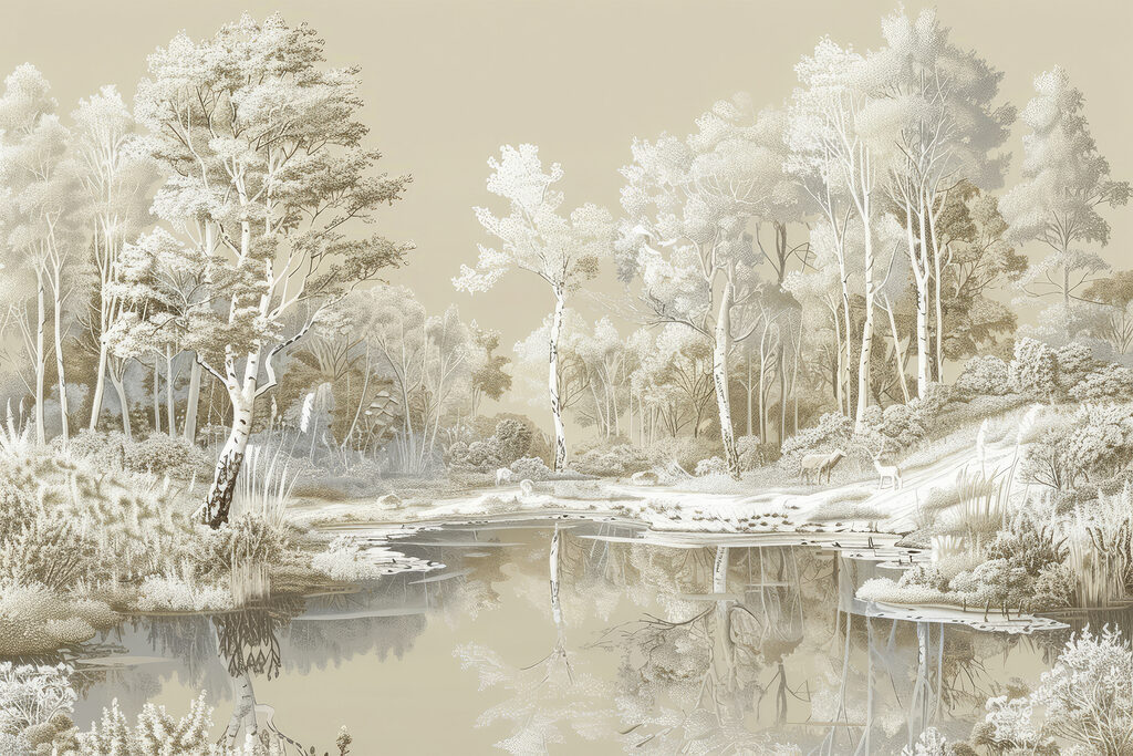 River with trees and snow River with trees and snow