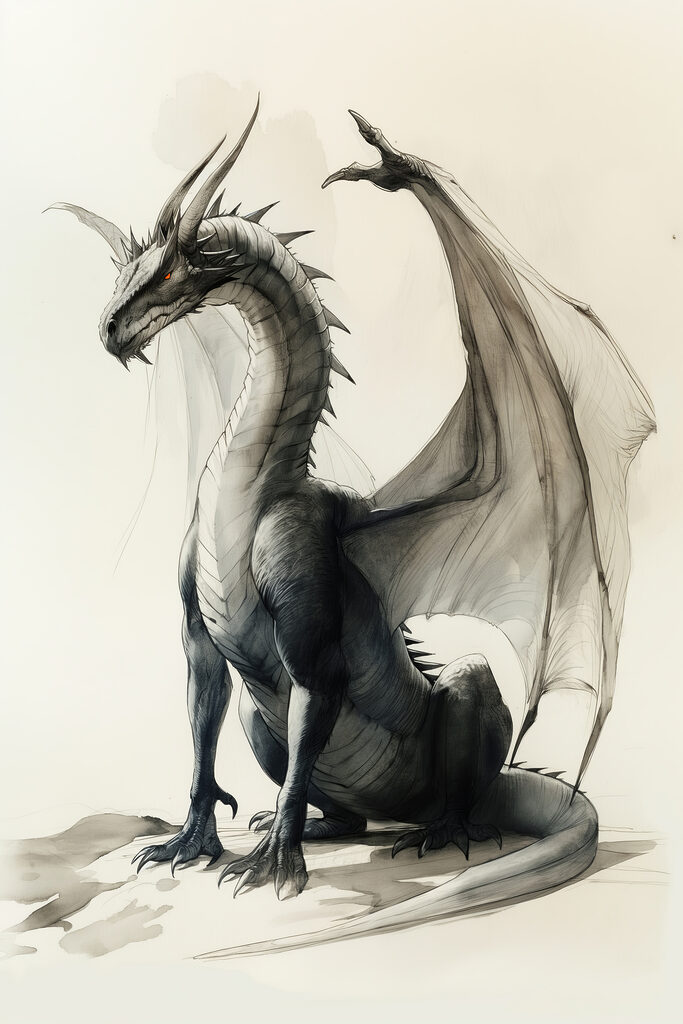 Drawing of a dragon Drawing of a dragon