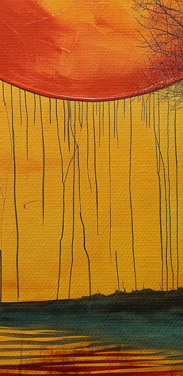 Painting of a tree and a large moon