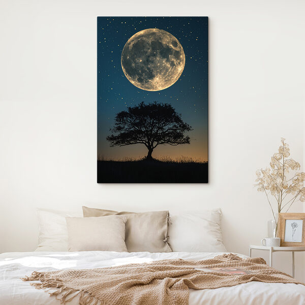 Cuadros El árbol y la luna en el cielo (SKU: s40008) Cuadros Cuadros El árbol y la luna en el cielo (SKU: s40008)