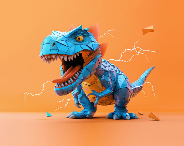 Dinosaurio azul del que salen rayos Dinosaurio azul del que salen rayos