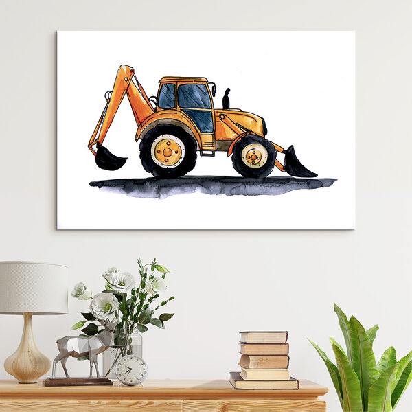 Watercolor of a yellow tractor