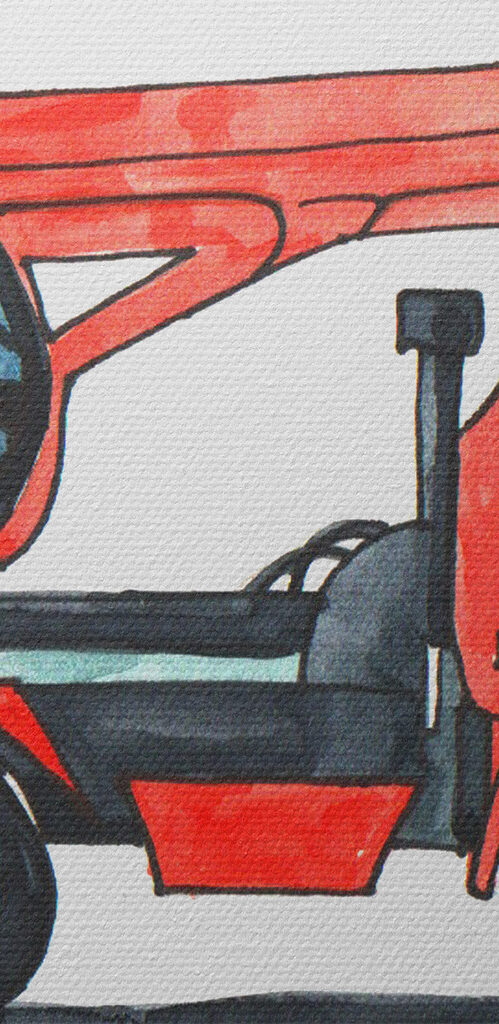 Watercolor of a red truck Watercolor of a red truck