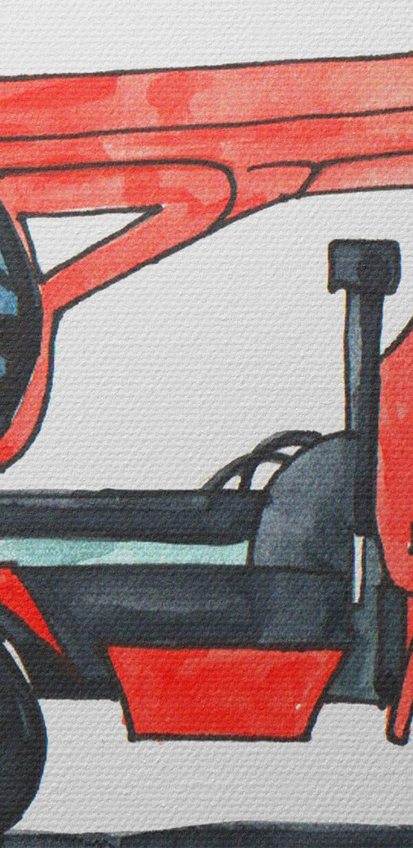 Watercolor of a red truck Watercolor of a red truck