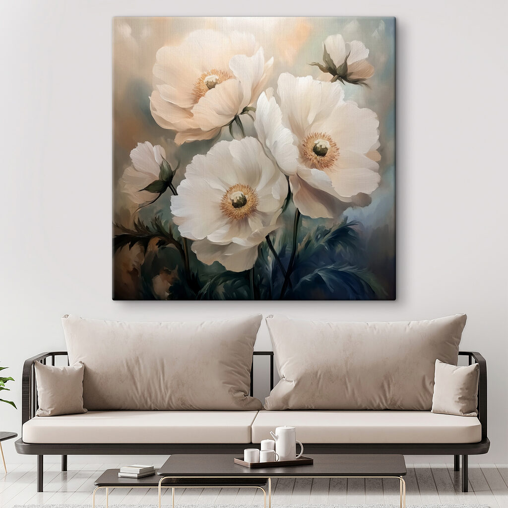 Painting of white flowers