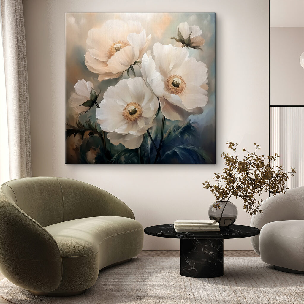 Painting of white flowers