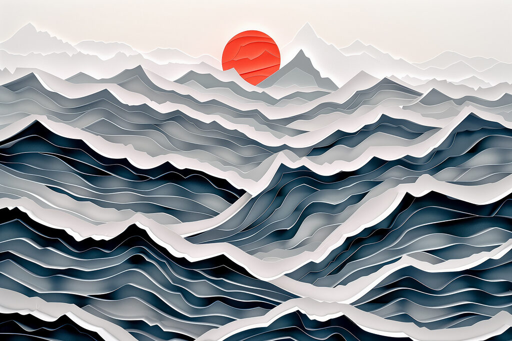 Paper cut out of mountains Paper cut out of mountains