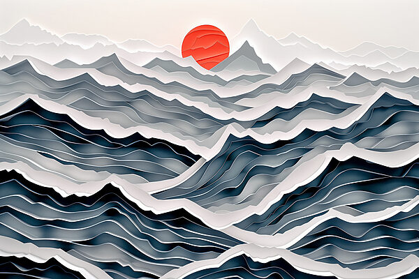 Paper cut out of mountains Paper cut out of mountains