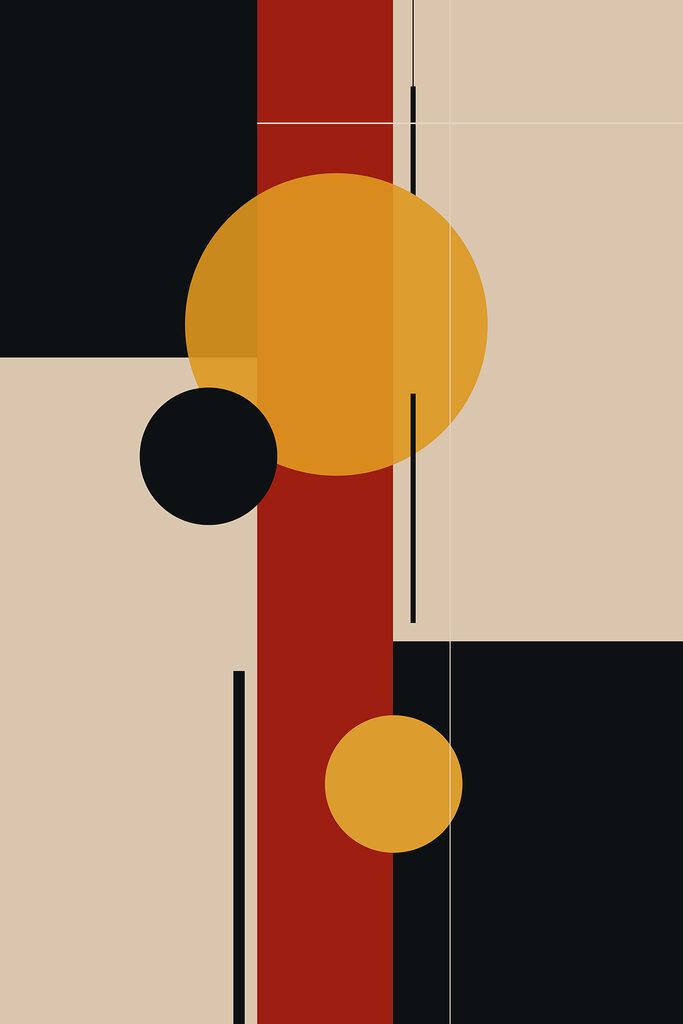 Colorful art piece with circles and lines Colorful art piece with circles and lines