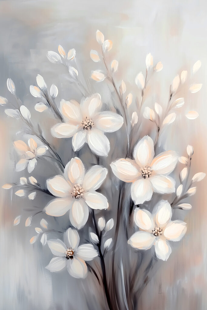 Painting of white flowers