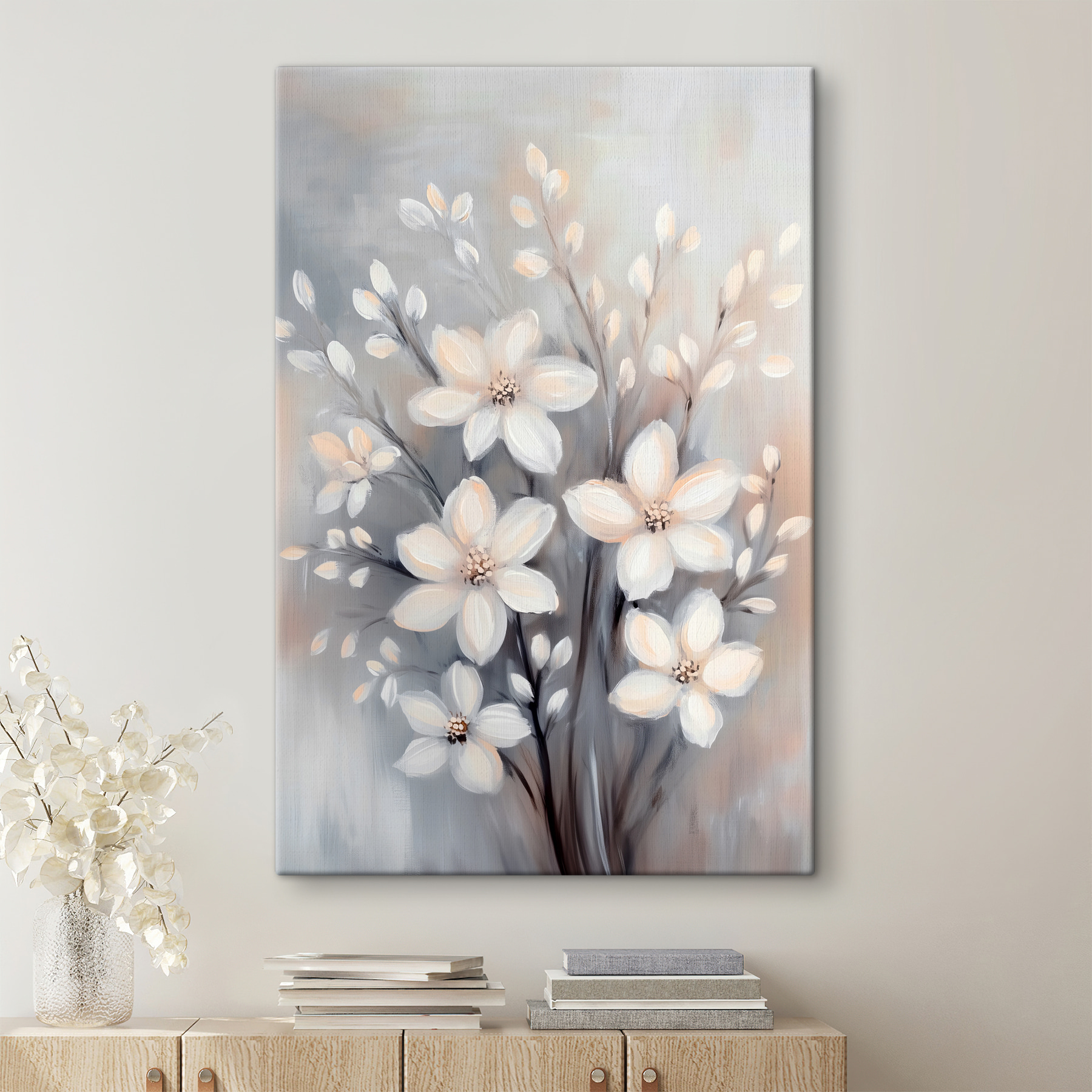 Painting of white flowers