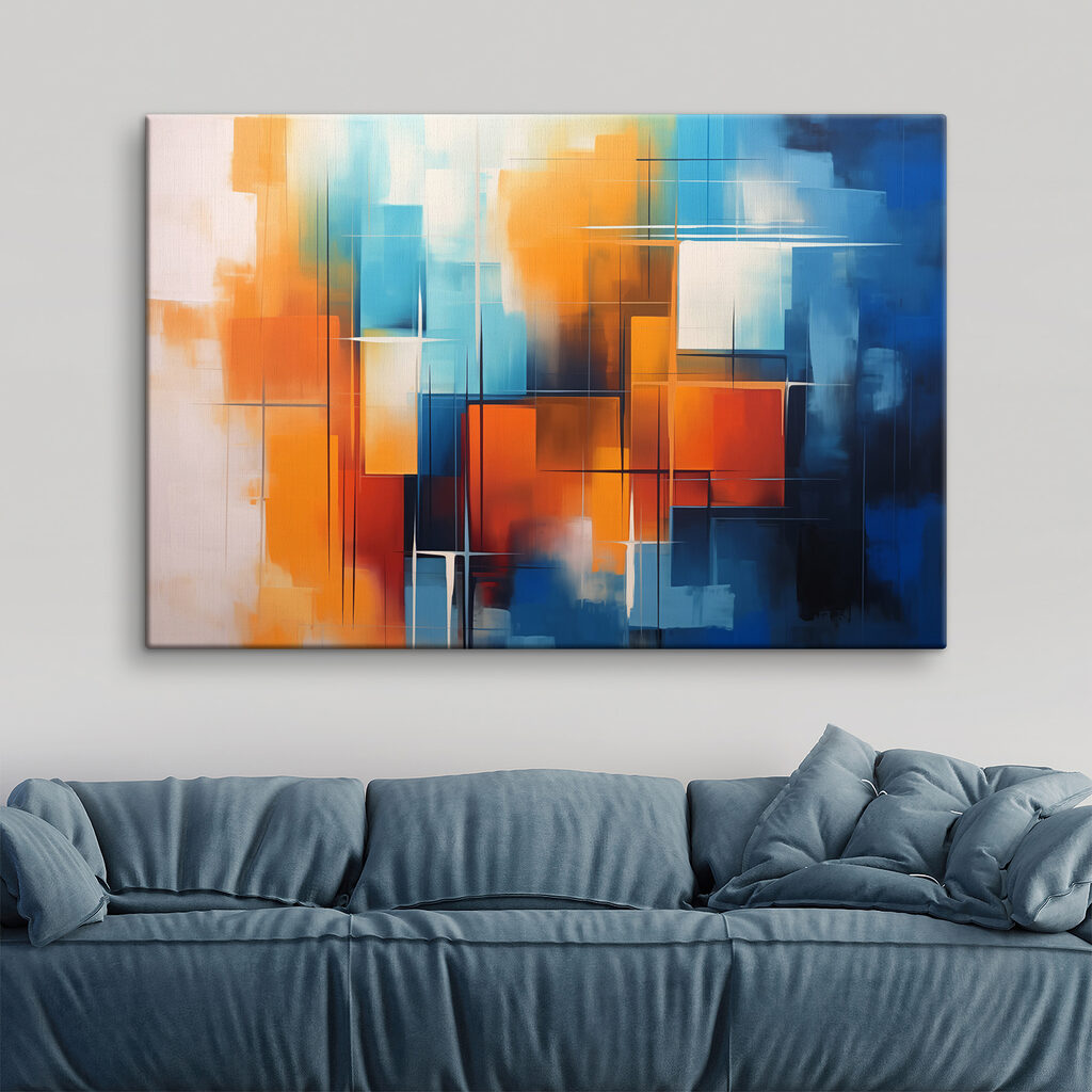 Colorful painting of squares and lines Colorful painting of squares and lines