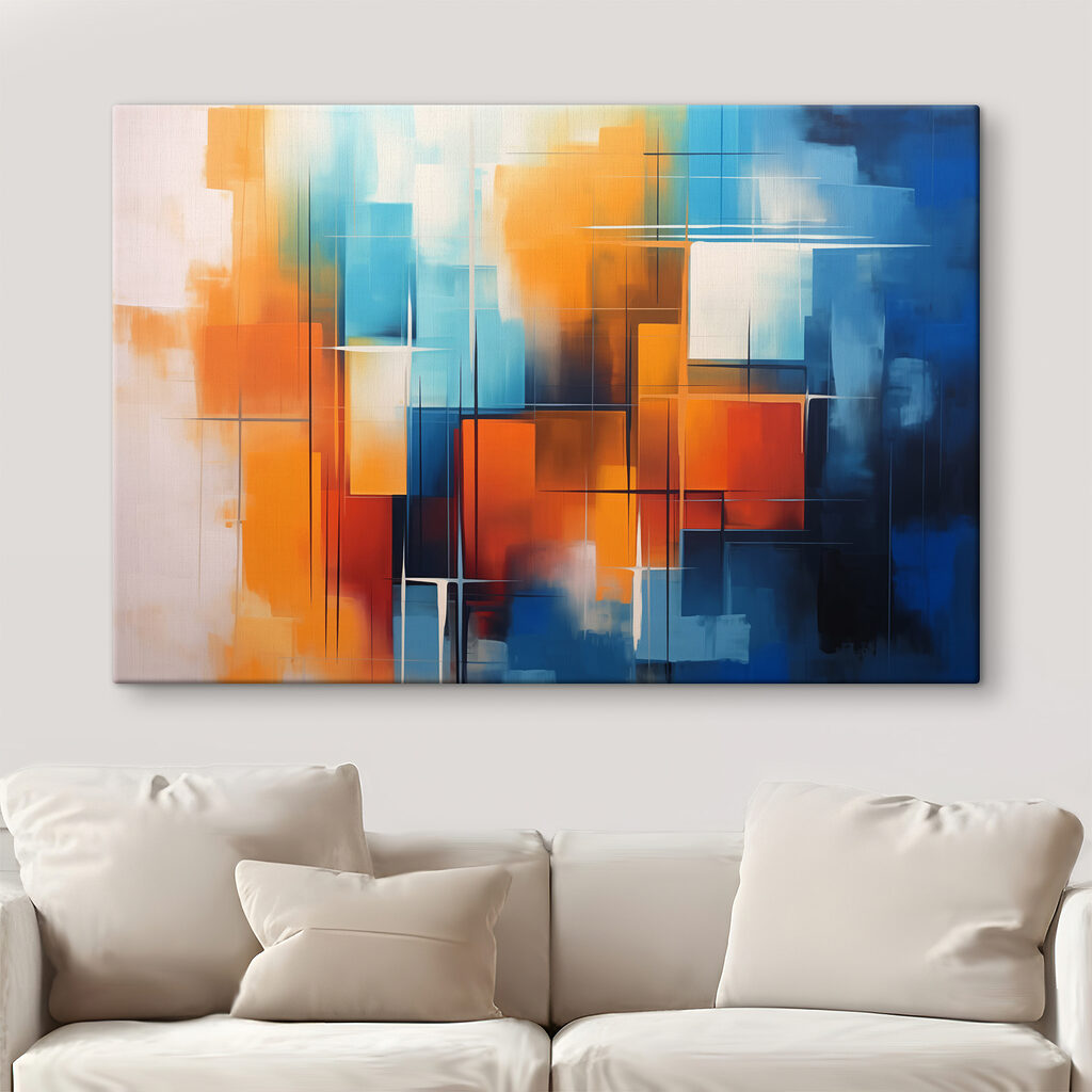 Colorful painting of squares and lines Colorful painting of squares and lines