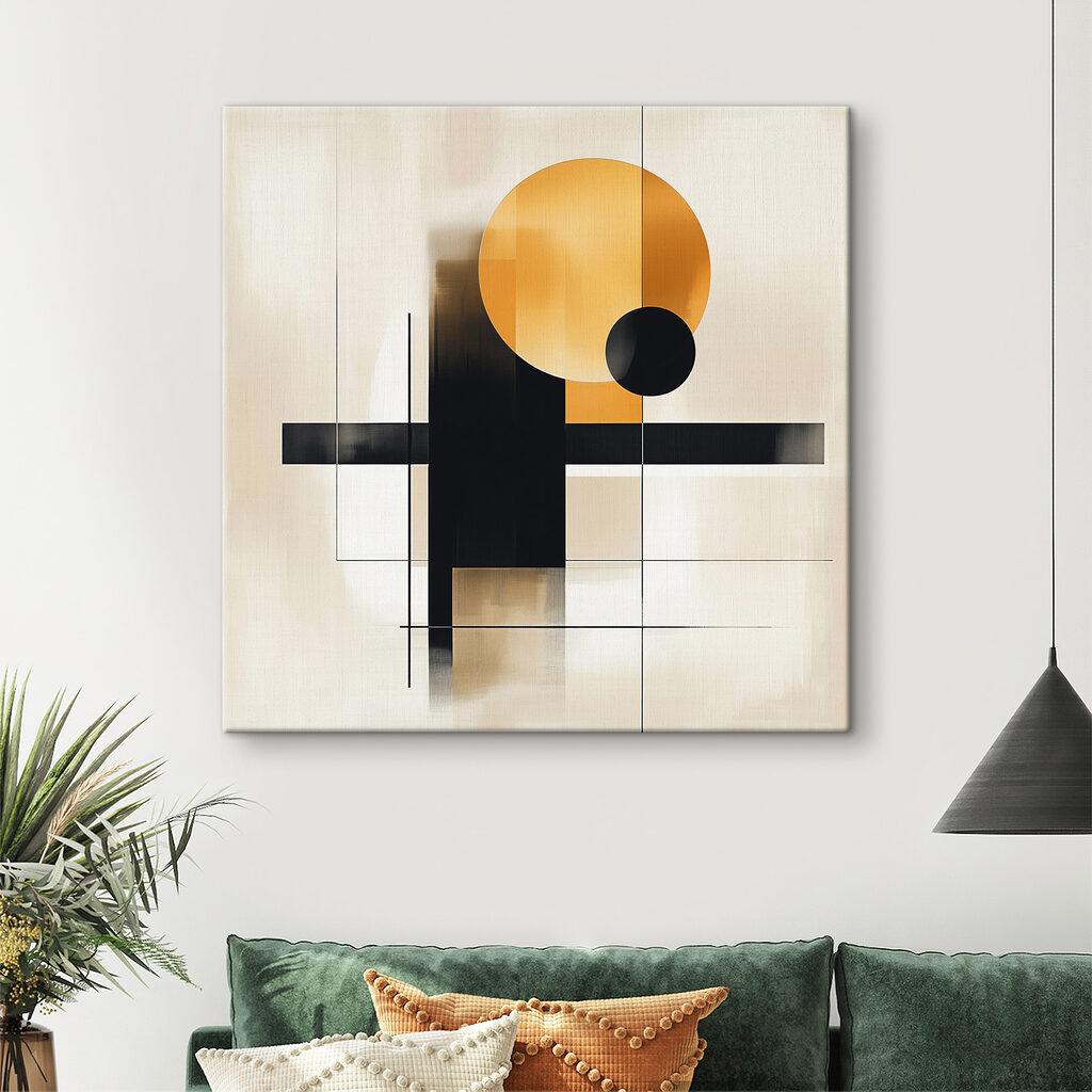 Black and orange geometric shapes