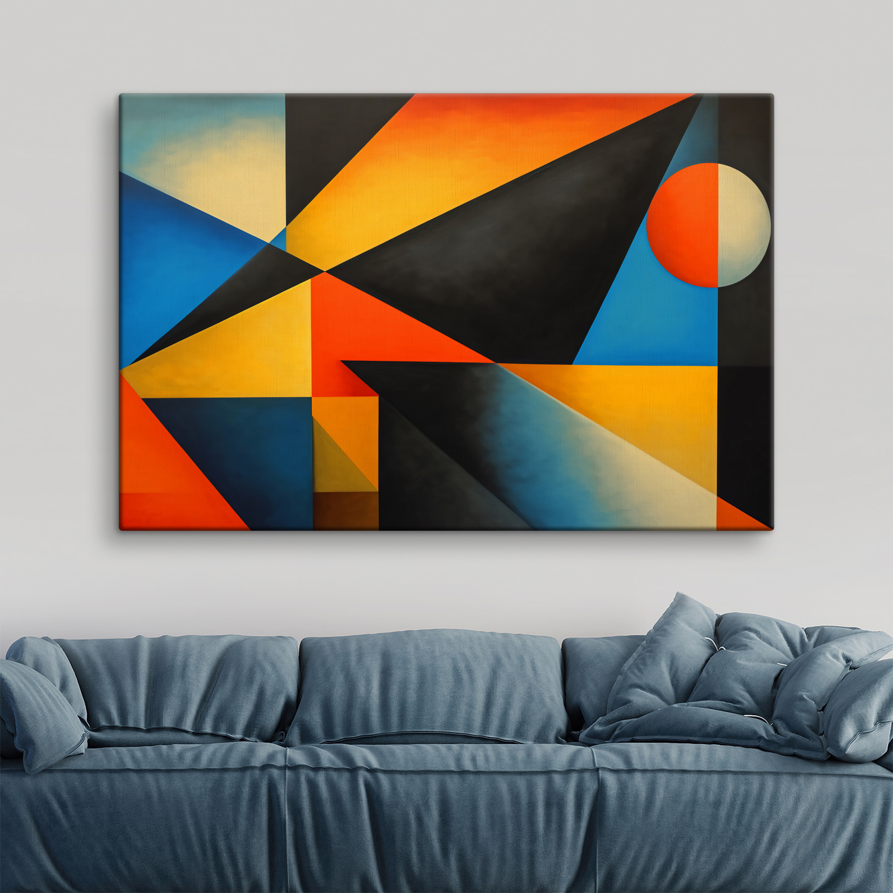 Colorful art piece with a circle Colorful art piece with a circle