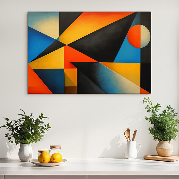 Colorful art piece with a circle Colorful art piece with a circle