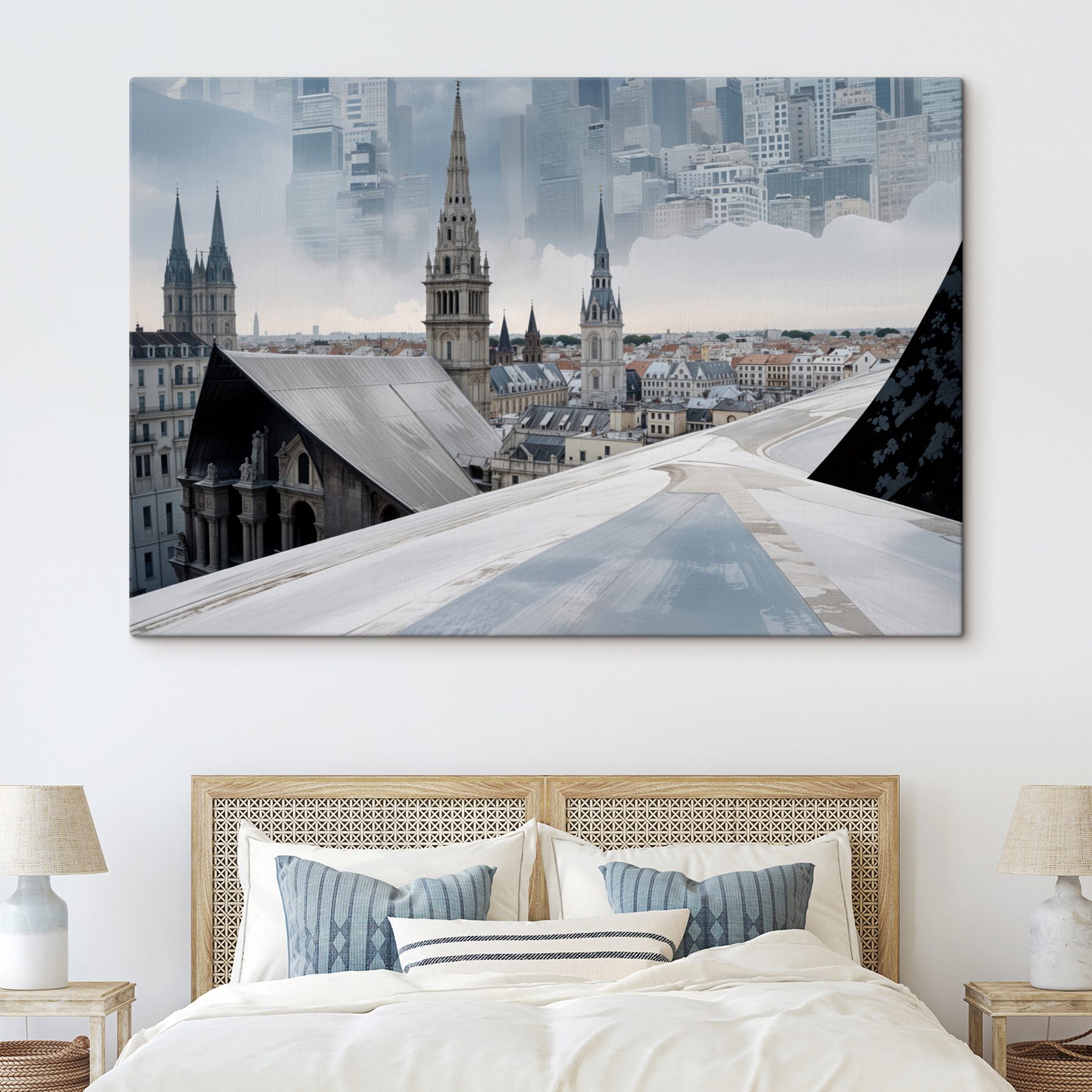 City with tall spires and a city skyline City with tall spires and a city skyline