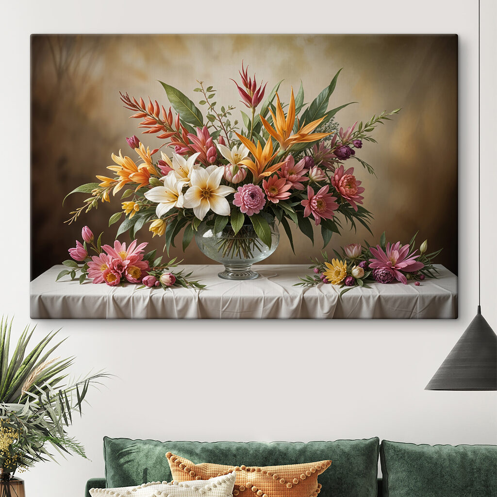 Vase of flowers on a table Vase of flowers on a table